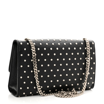 Gucci Calfskin Studded Medium Miss Bamboo Shoulder Bag Black 2 of 9
