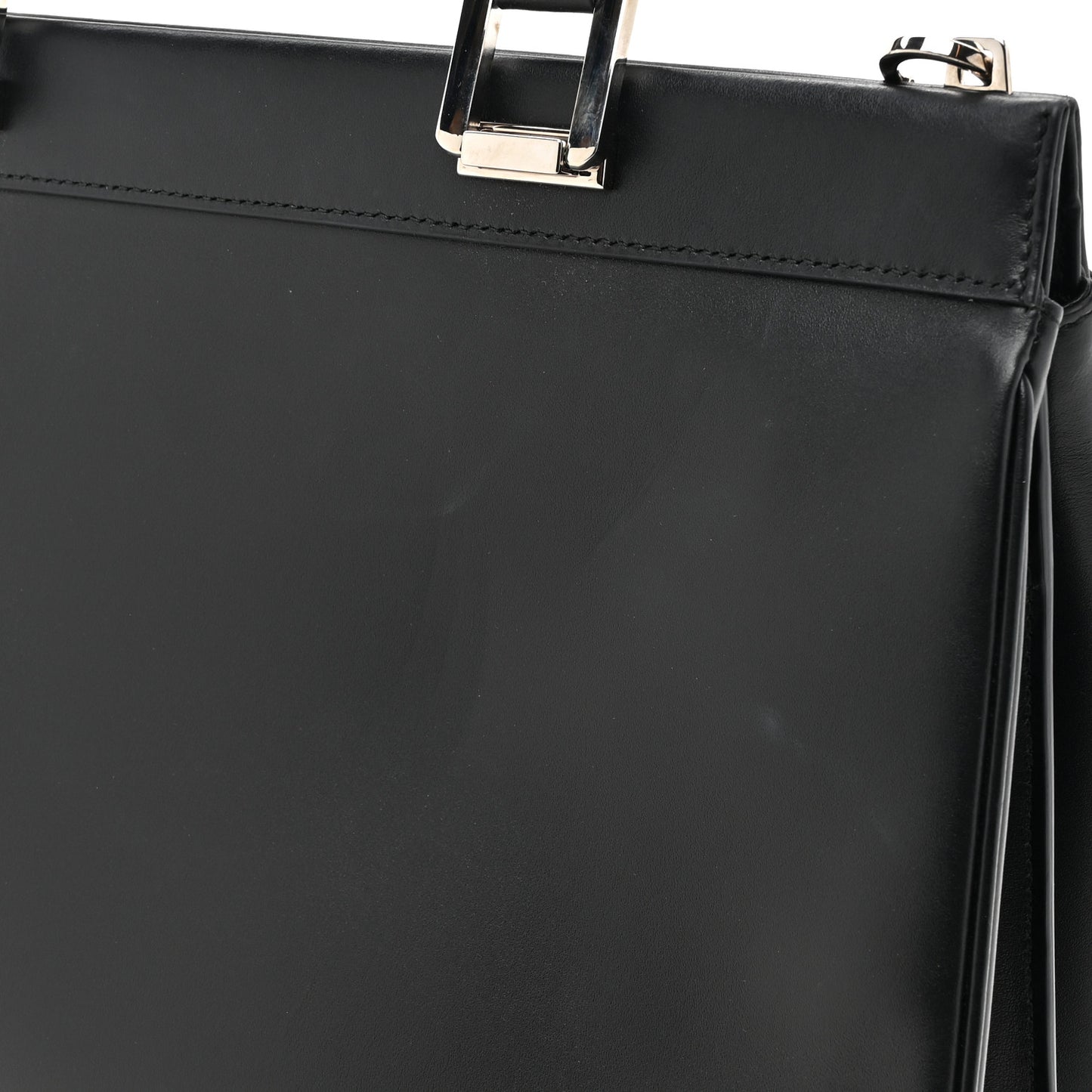 Smooth Calfskin Medium Zumi Top Handle Bag Black