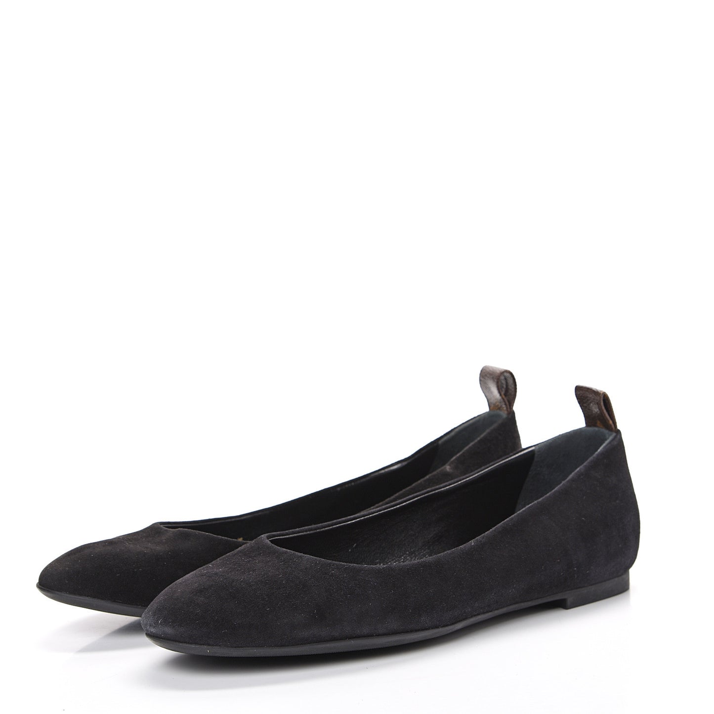 Suede Monogram Uniformes Ballet Flats 41 Black