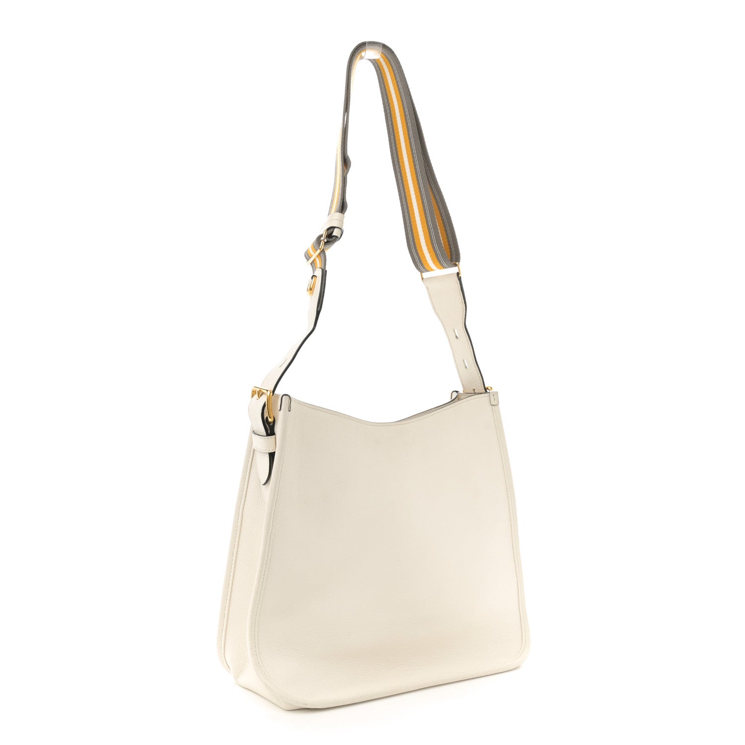 Prada Vitello Daino Soft Hobo Messenger Bag White 3 of 11