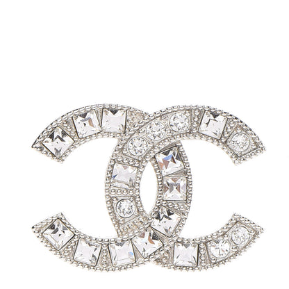 Chanel Crystal CC Brooch Silver 1 of 5