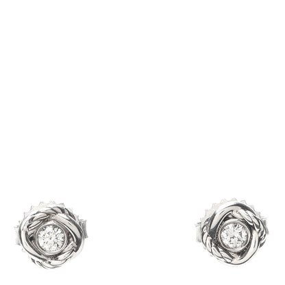 David Yurman Sterling Silver Diamond 7mm Infinity Stud Earrings 1 of 4