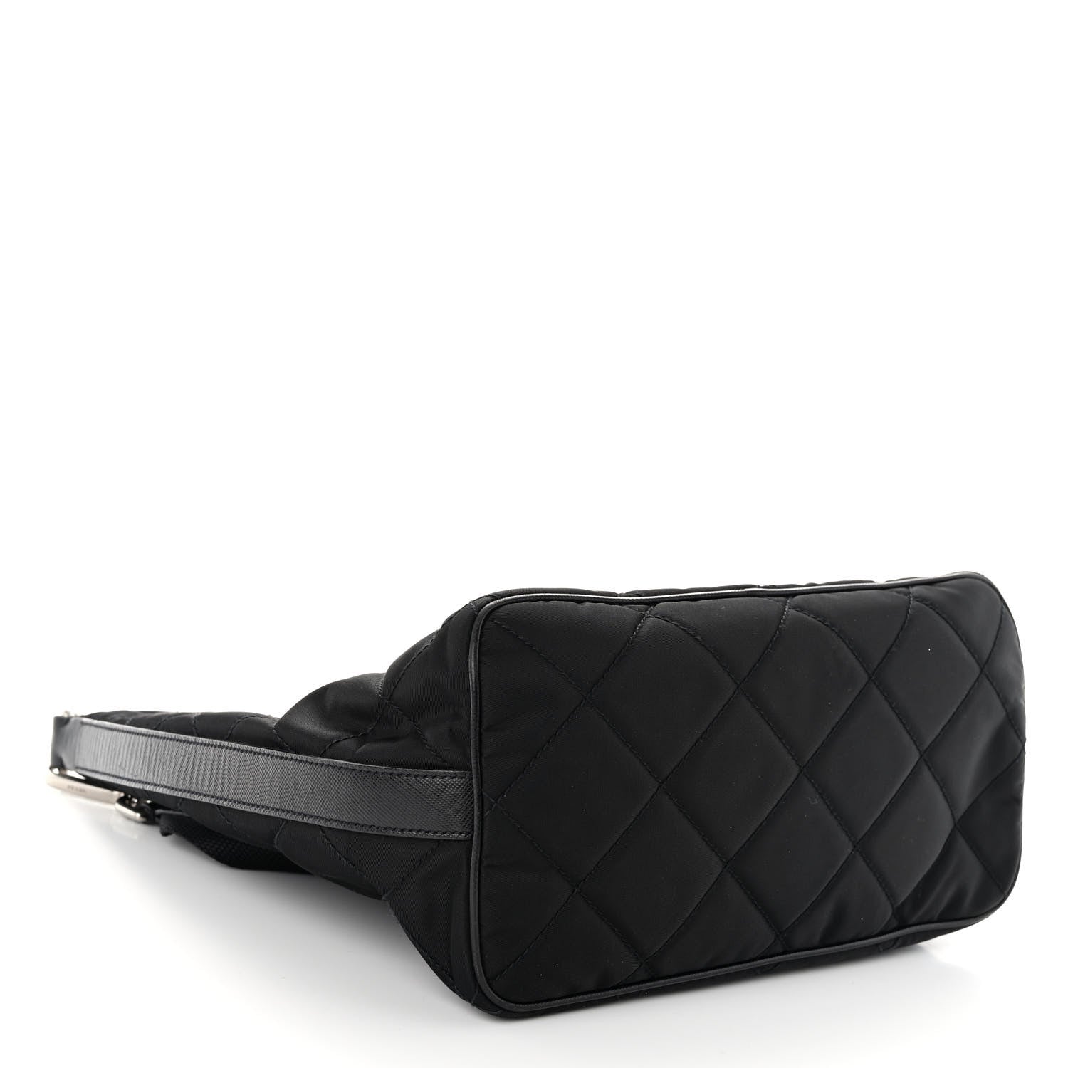 Prada Tessuto Nylon Stitched Hobo Black 4 of 9