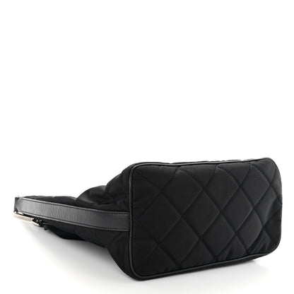 Prada Tessuto Nylon Stitched Hobo Black 4 of 9
