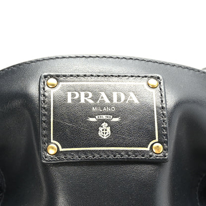 Prada Soft Calf Shopping Satchel Black 6 of 8