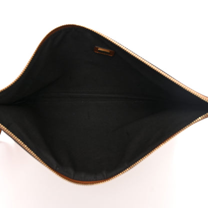 Fendi Vitello King Logo Embossed Large Flat Pouch Cuoio 5 of 8