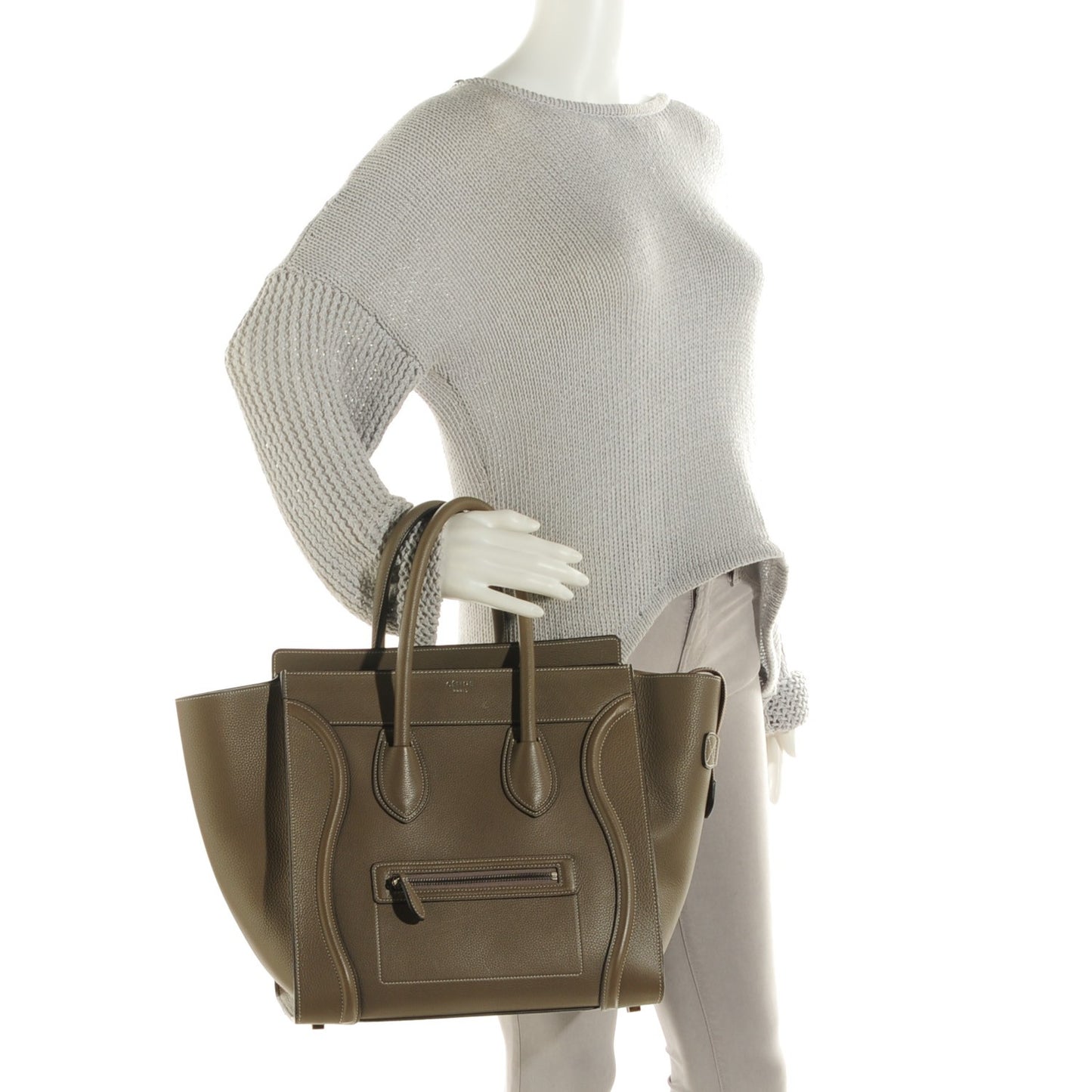 Drummed Calfskin Mini Luggage Souris