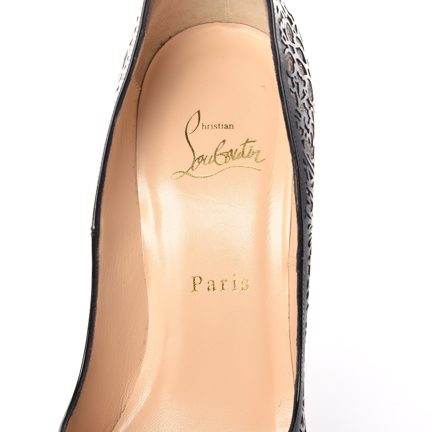 Christian Louboutin Patent Lace Glitter So Pretty 120 Pumps 39.5 Black 7 of 16