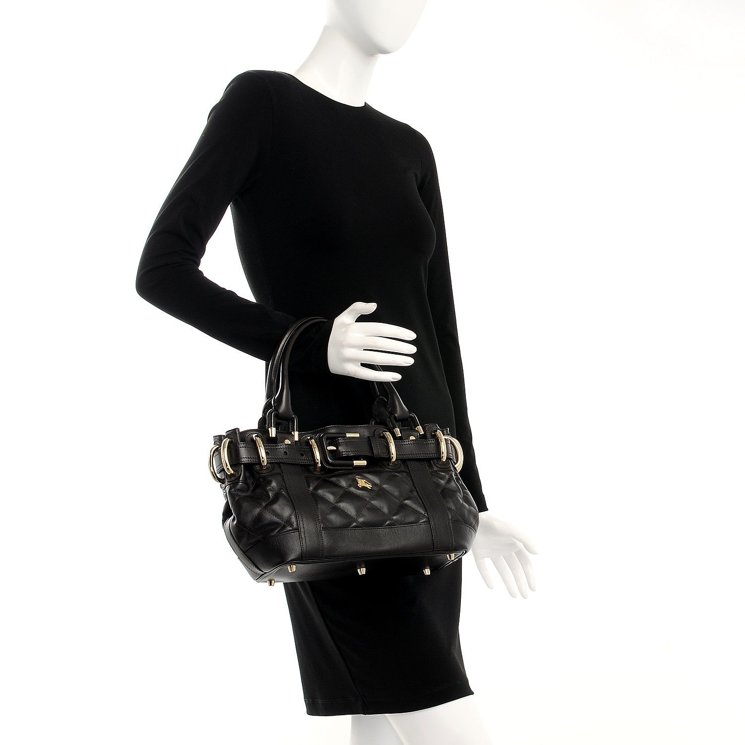 Burberry Calfskin Quilted Baby Beaton Dark Brown 2 of 9