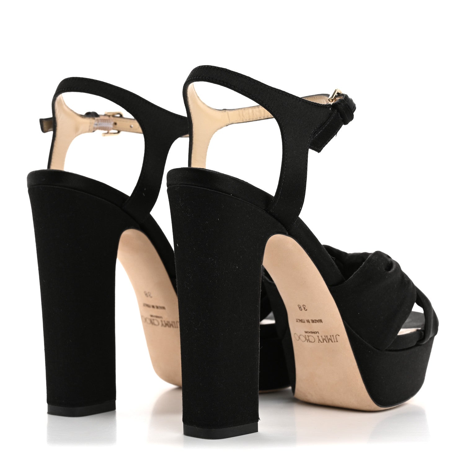 Jimmy Choo Satin Heloise 120 Sandals 38 Black 5 of 9
