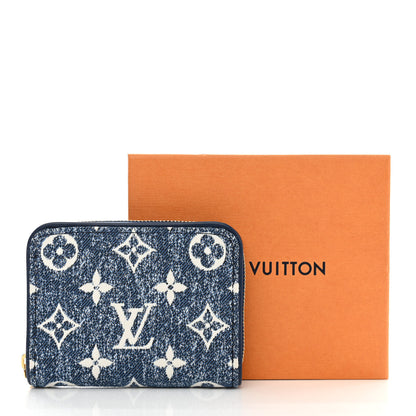 Louis Vuitton Denim Monogram Jacquard Zippy Coin Purse Bleu 7 of 7