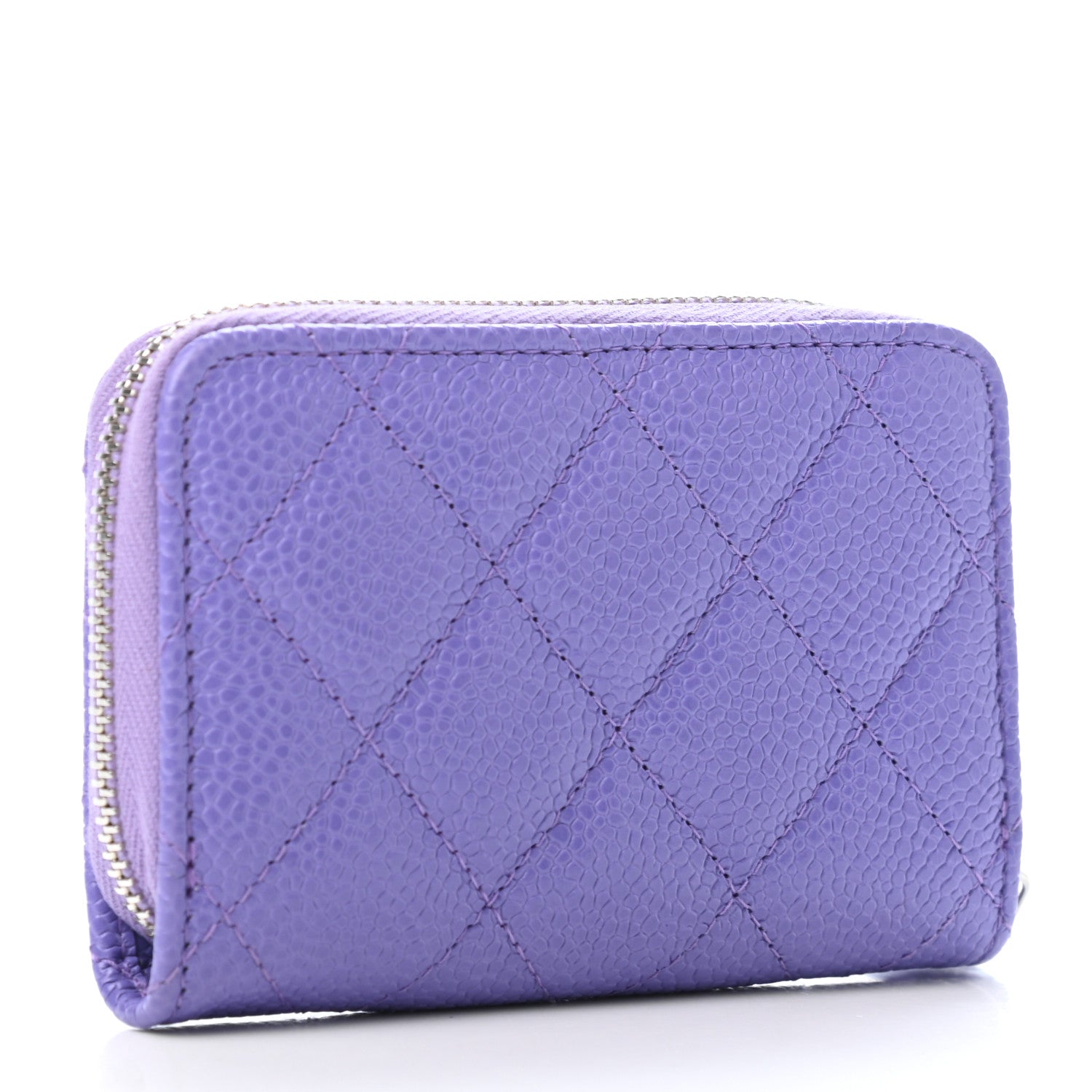 Chanel Caviar Quilted Incognito Zip Coin Purse Purple 2 of 4