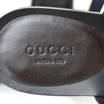 Gucci Nylon Calfskin Web Womens Horsebit Thong Sandals 38 Blue Red Black 4 of 5