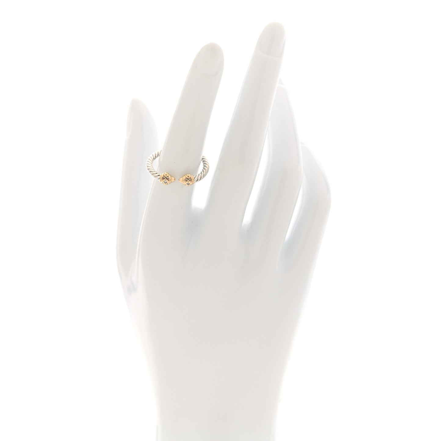 Sterling Silver 14K Yellow Gold Diamond Renaissance Ring 53 6.25