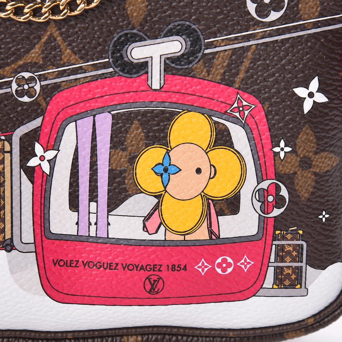 Monogram 2019 Christmas Animation Mini Courchevel Pochette Accessories Fuchsia