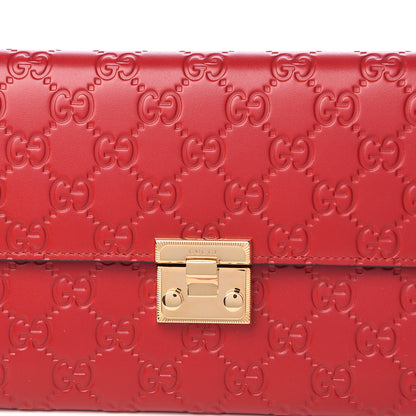 Gucci Guccissima Padlock Clutch Hibiscus Red 5 of 9