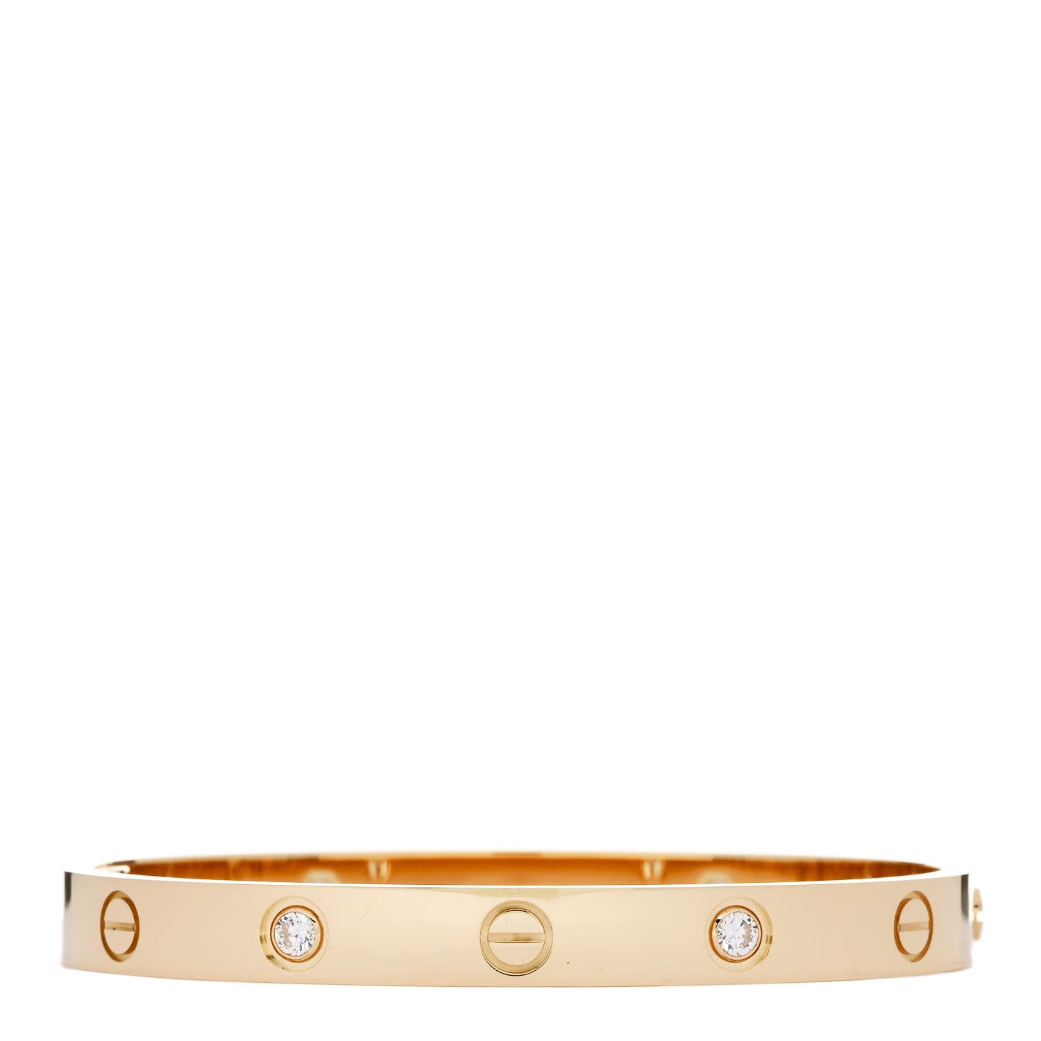 Cartier 18K Yellow Gold 4 Diamond LOVE Bracelet 16 1 of 9