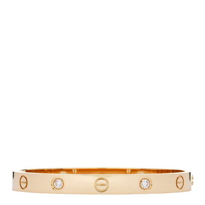 Cartier 18K Yellow Gold 4 Diamond LOVE Bracelet 16 1 of 9