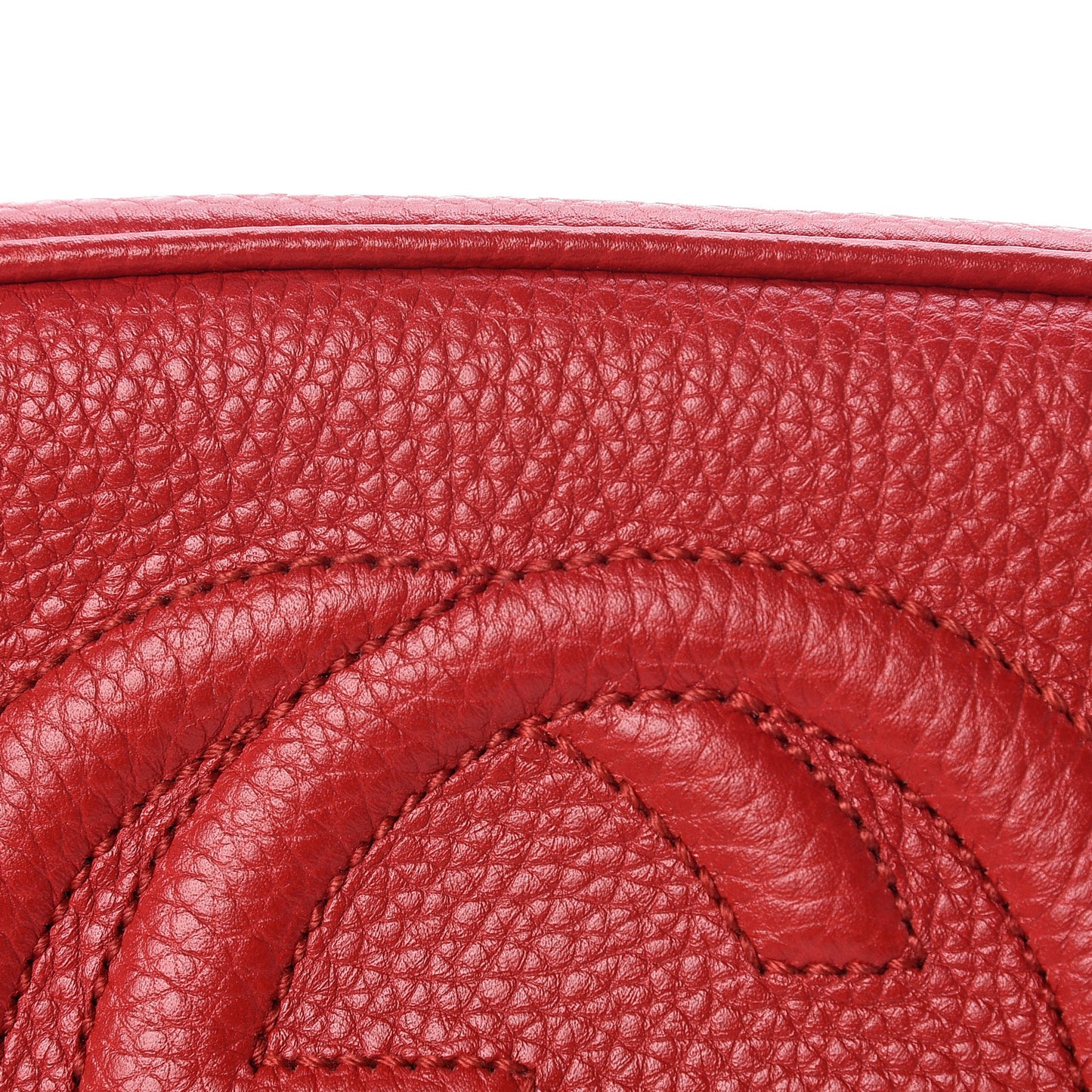 Pebbled Calfskin Small Soho Disco Bag Tabasco Red