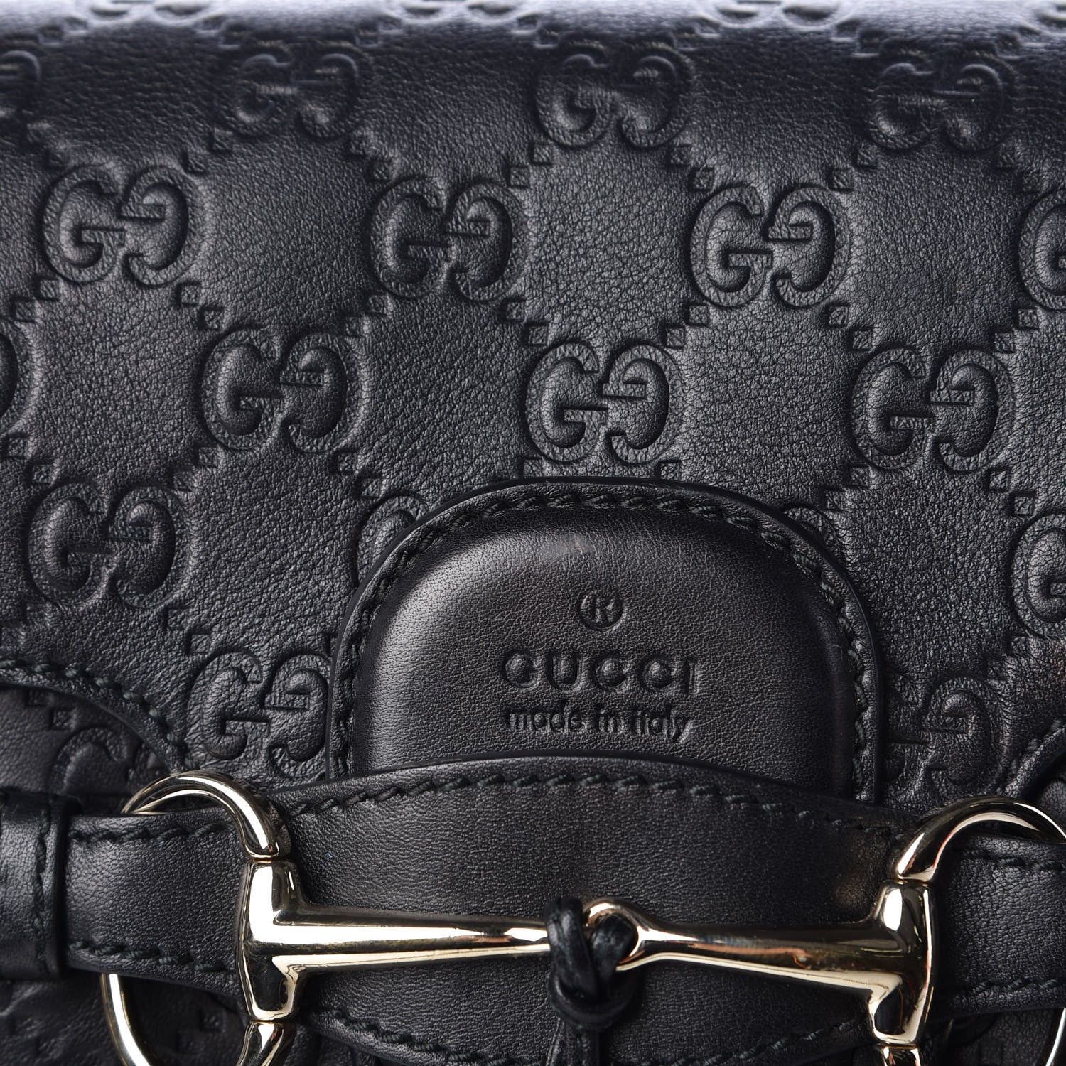Gucci Guccissima Large Emily Chain Shoulder Bag Black 11 of 13