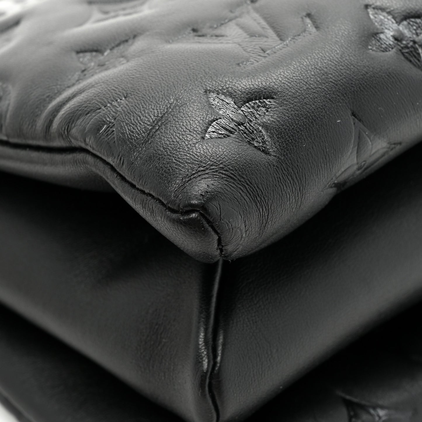 Lambskin Embossed Monogram Coussin PM Black