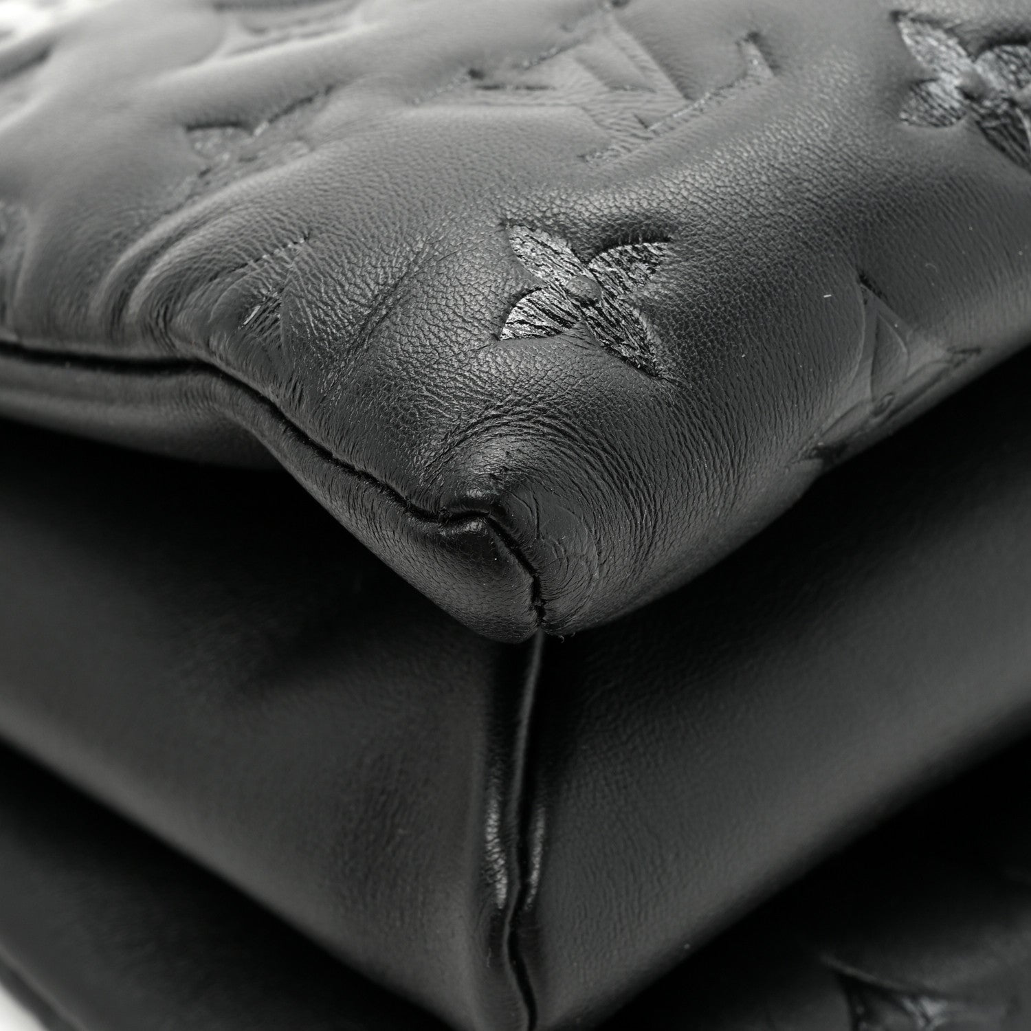 Louis Vuitton Lambskin Embossed Monogram Coussin PM Black 12 of 14