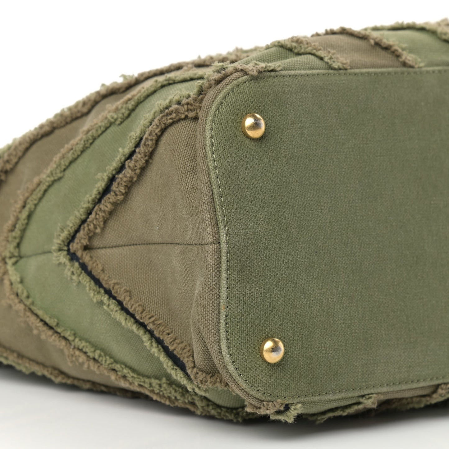 Canvas Chevron Cuba Patchwork Shopper Tote Khaki