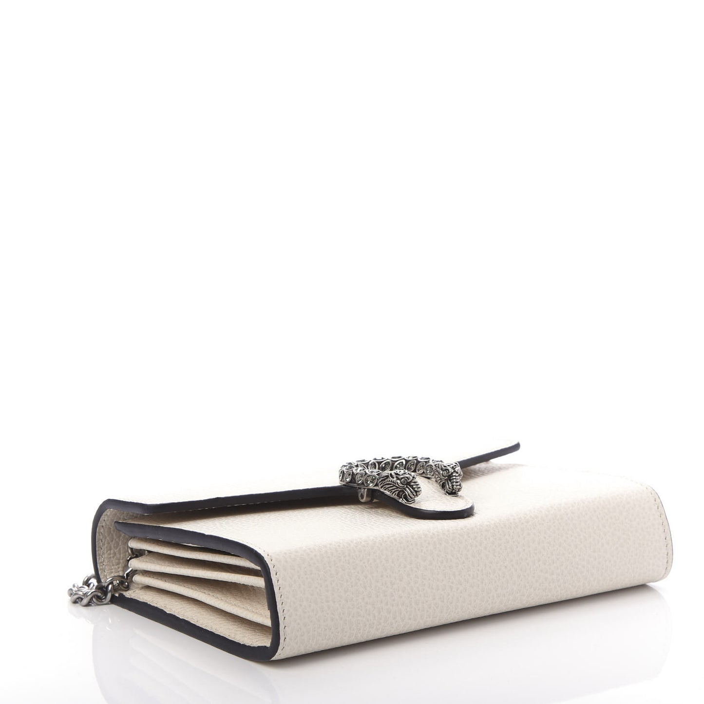 Dollar Calfskin Mini Dionysus Chain Wallet Mystic White