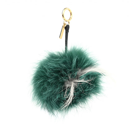 Fendi Fox Rabbit Goat Mink Fur Vitello Flamingo Minty Monster Bag Bug Charm Green Apple Multicolor 2 of 4