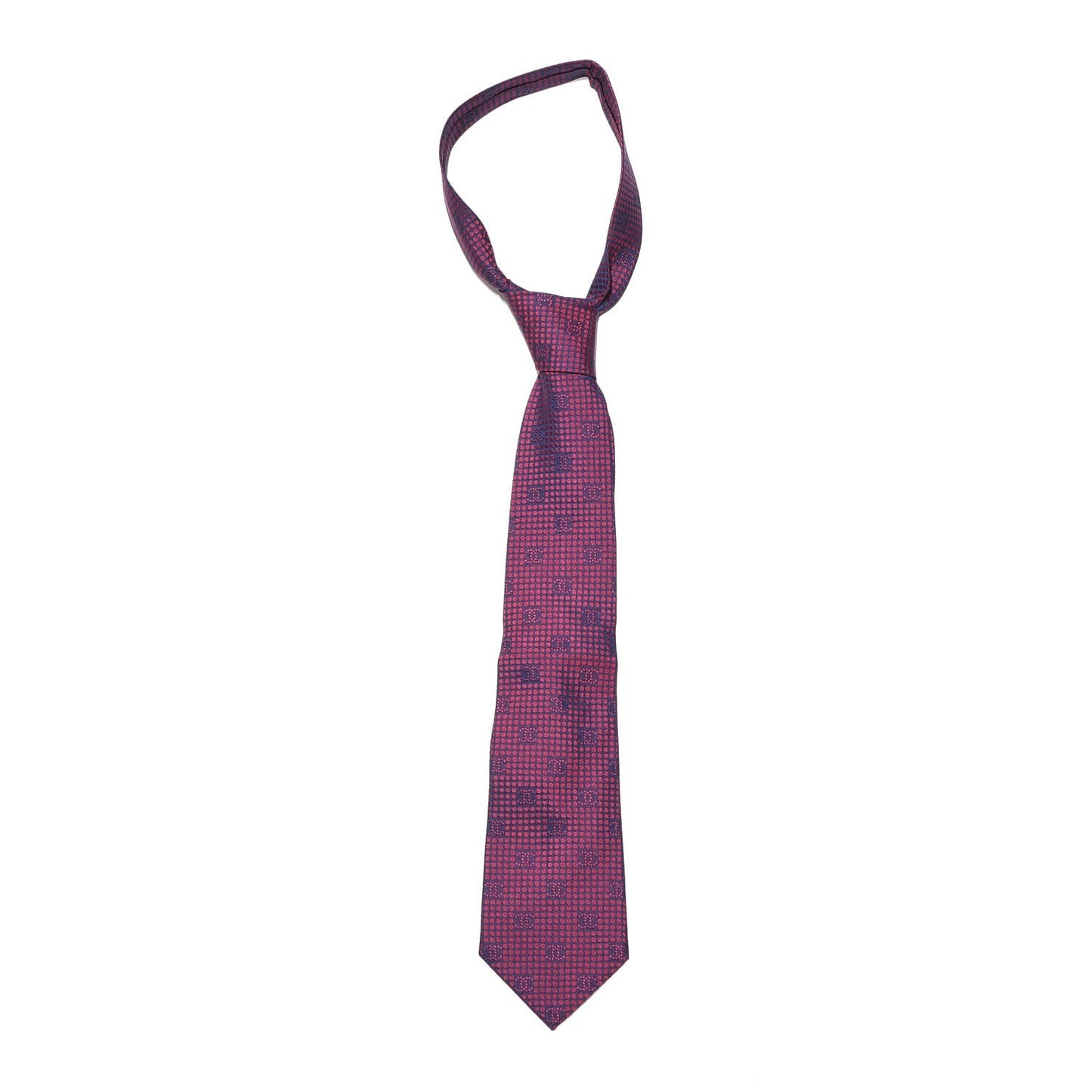 Mens Silk CC Neck Tie Navy Red