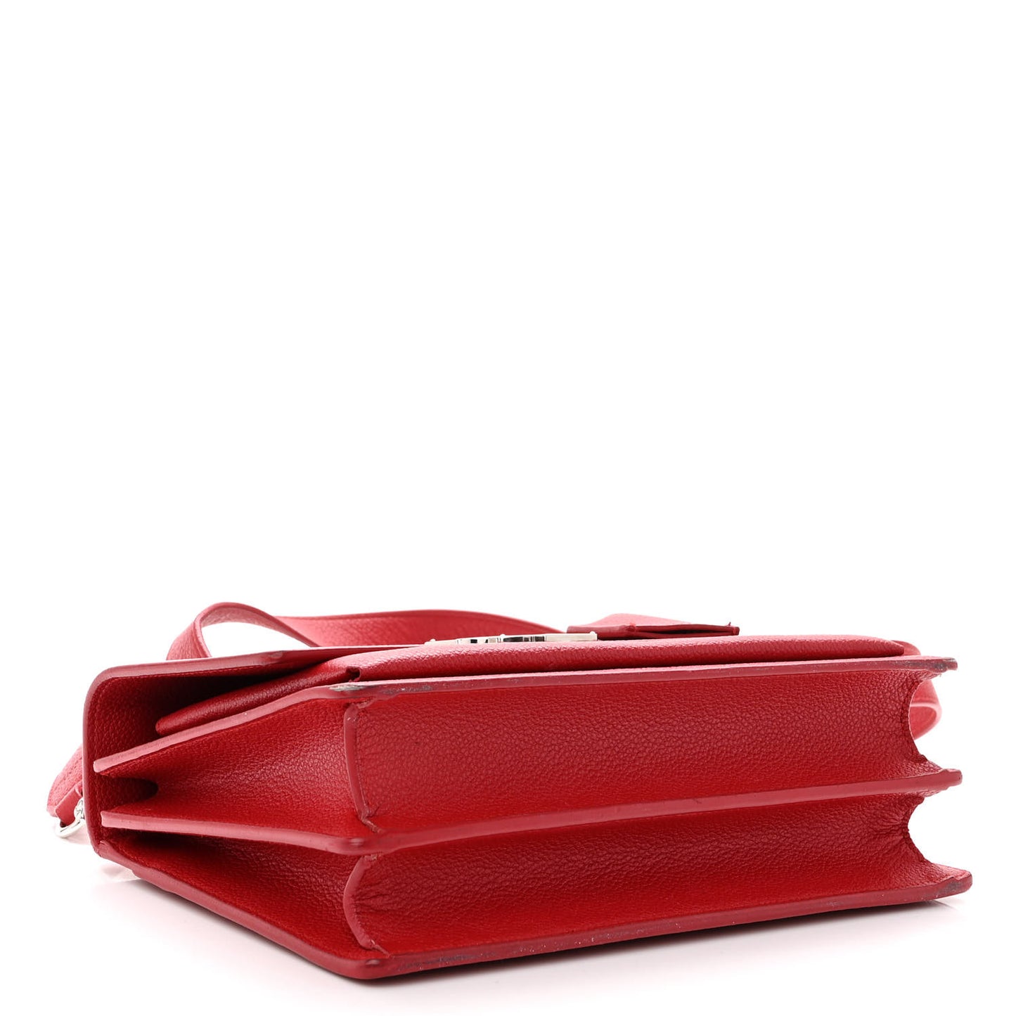 Grained Calfskin Medium Monogram Sunset Satchel Red