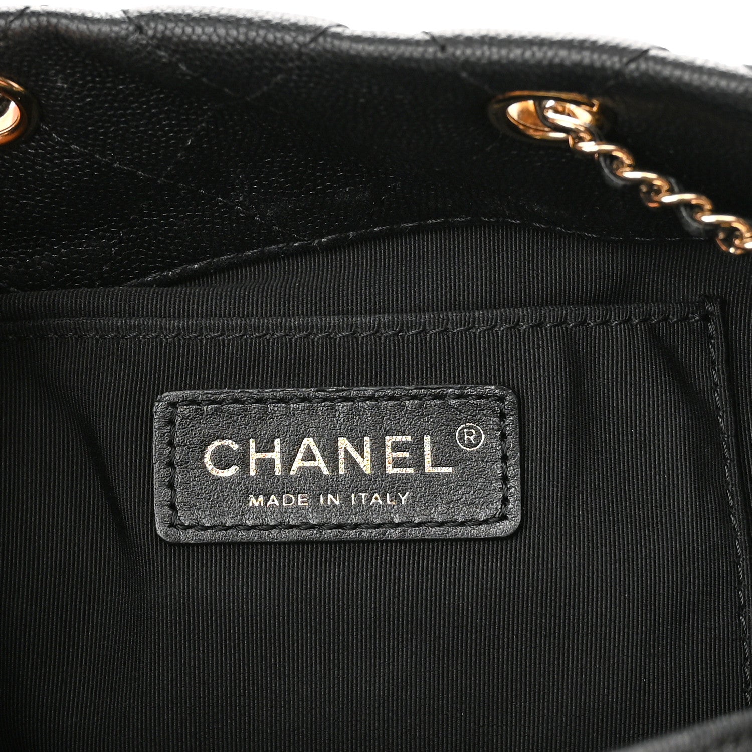 Chanel Caviar Quilted Rolled Up Bucket Drawstring Bag Black 5 of 10