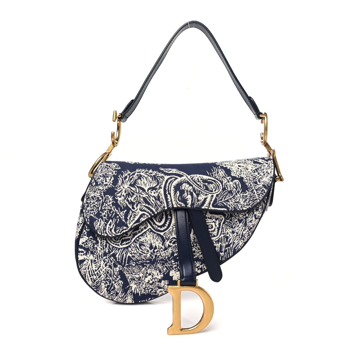 Canvas Embroidered Dioriviera Saddle Bag Blue