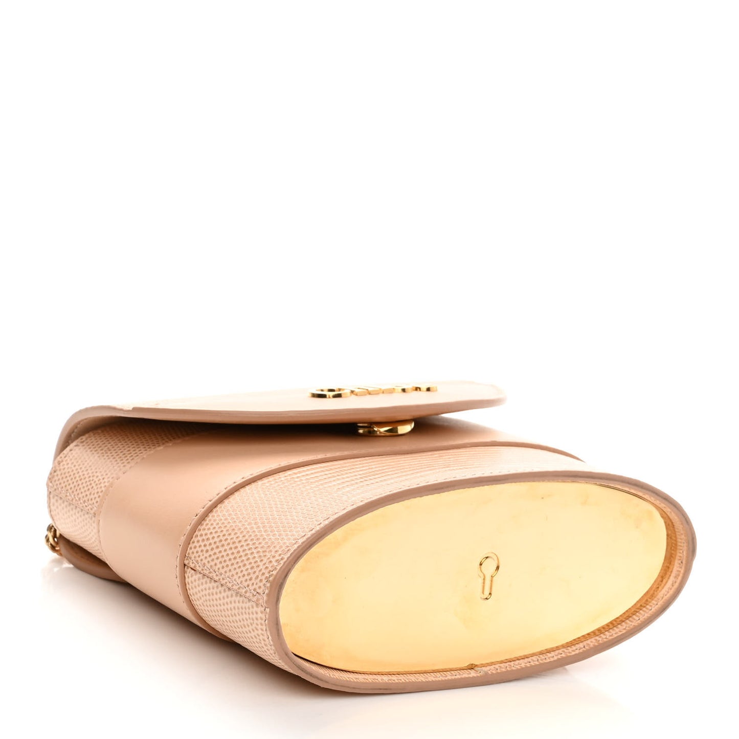 Calfskin Lizard Embossed Small Aby Lock Delicate Pink