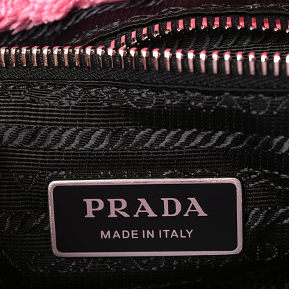 Prada Terry Cloth Tote Bag Petalo Black 6 of 9