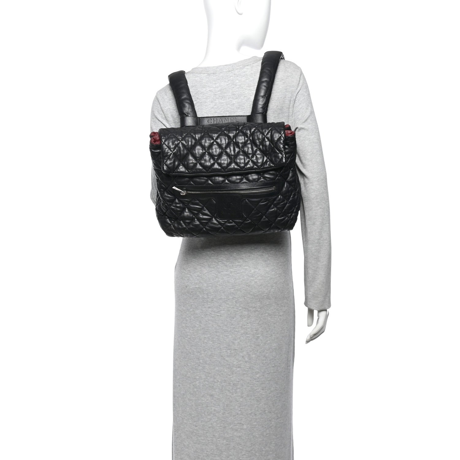 Chanel Lambskin Quilted Coco Cocoon Backpack Black 2 of 10