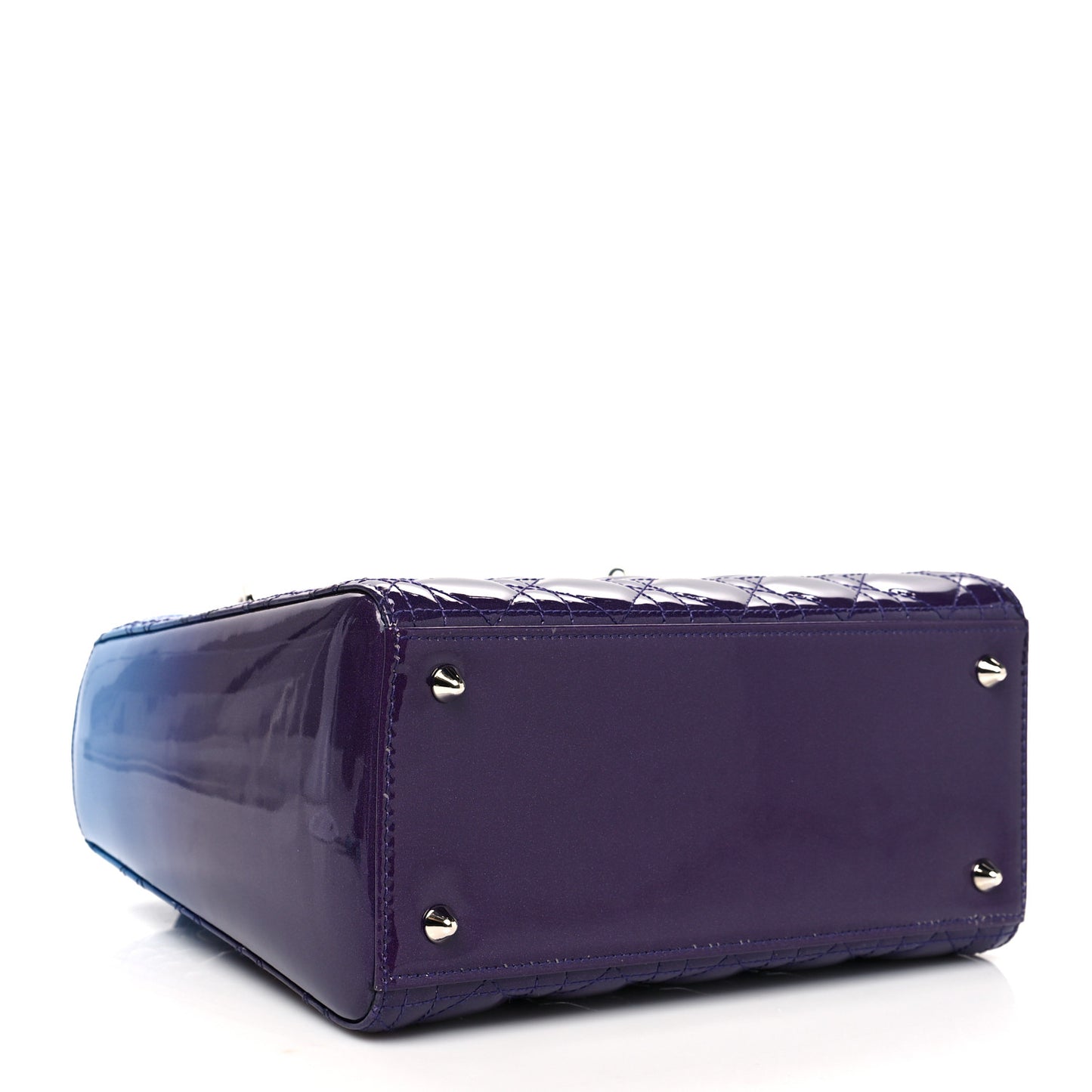 Patent Cannage Gradient Medium Lady Dior Purple Blue