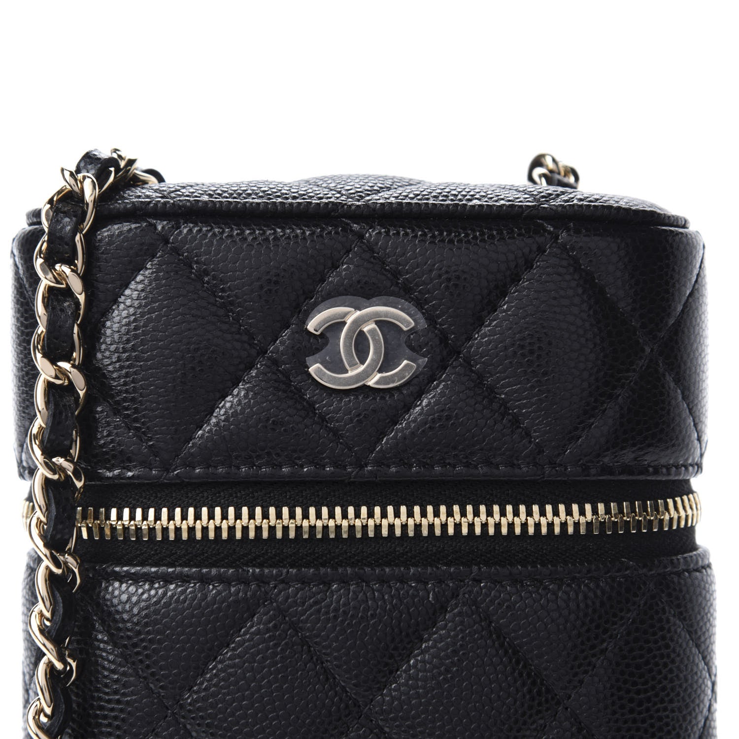 Chanel Caviar Quilted Phone Holder With Chain Black 9 of 10