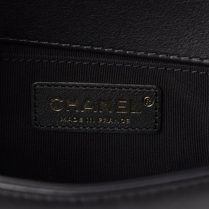 Chanel Calfskin Quilted Small Boy Top Handle Flap Black 6 of 10