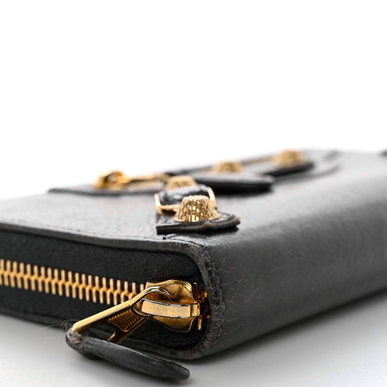 Balenciaga Agneau Giant 12 Gold Hardware Continental Zip Around Wallet Gris Fossile 9 of 13