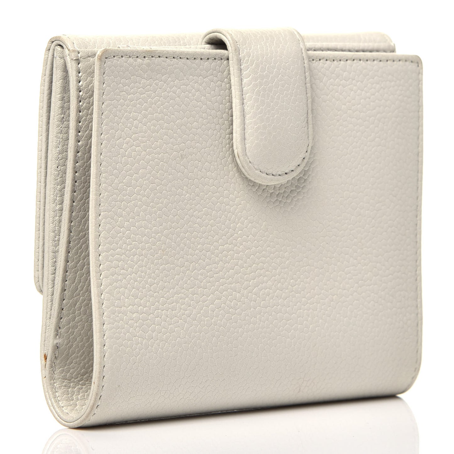 Caviar Timeless CC Compact Flap Wallet White