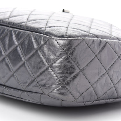 Chanel Metallic Aged Calfskin Quilted Large Reissue Camera Case Silver 9 of 9