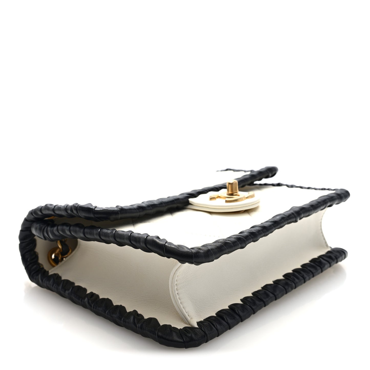 Braided Calfskin Small My Own Frame Flap White