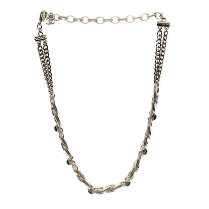 Chanel Enamel CC Chain Choker Necklace Gold Black 3 of 5