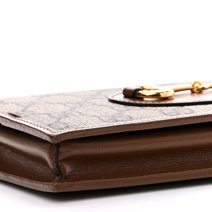Gucci GG Supreme Monogram Azalea Calfskin Horsebit 1955 Wallet On Chain Beige Ebony Brown Sugar 10 of 11