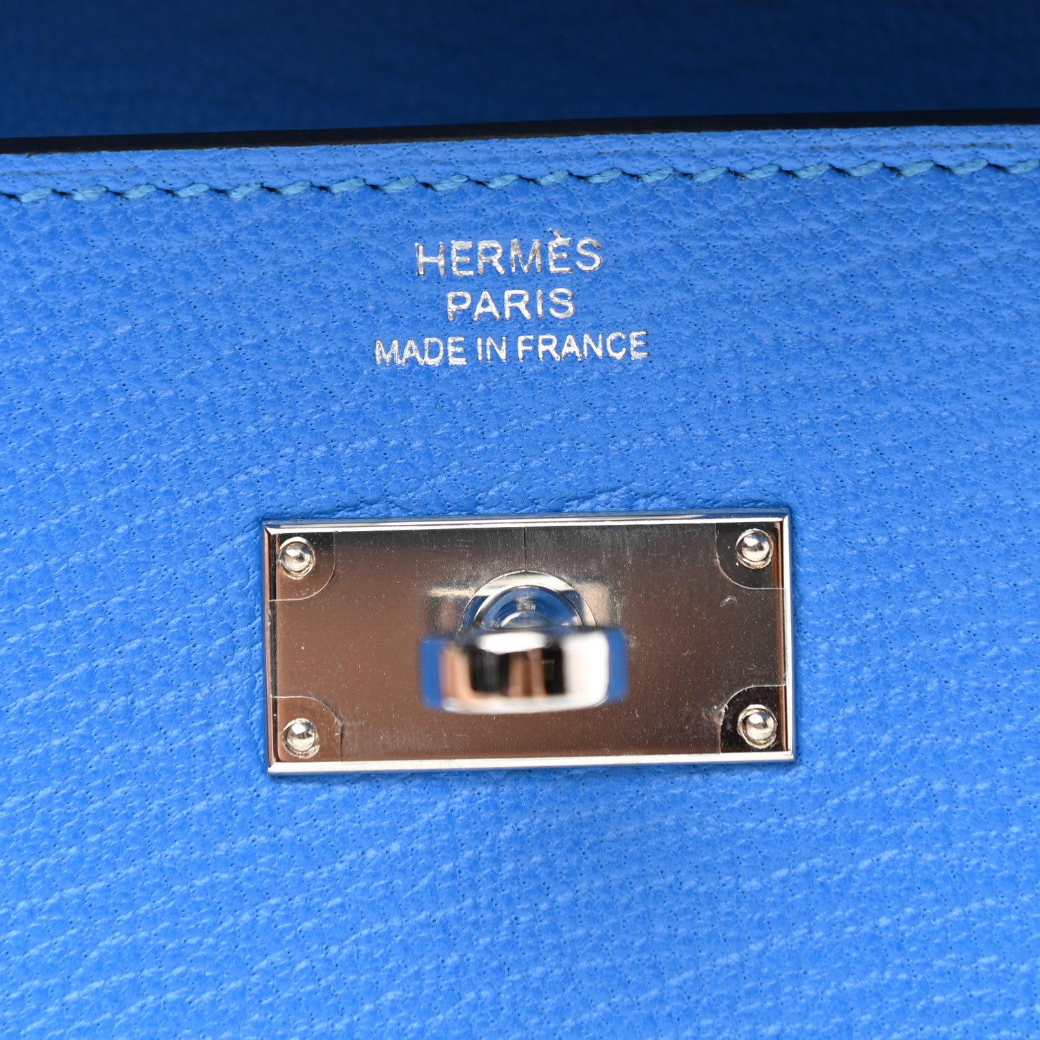 Hermes Chevre Mysore Kelly Longue Wallet Bleu Hydra 6 of 7
