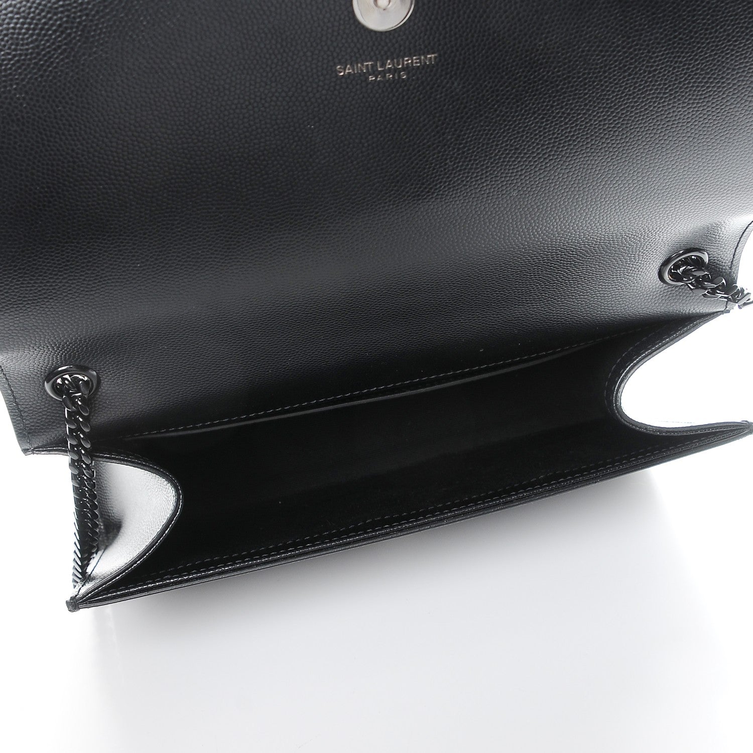 Saint Laurent Grain De Poudre Medium Classic Monogram Kate Satchel Black 7 of 7
