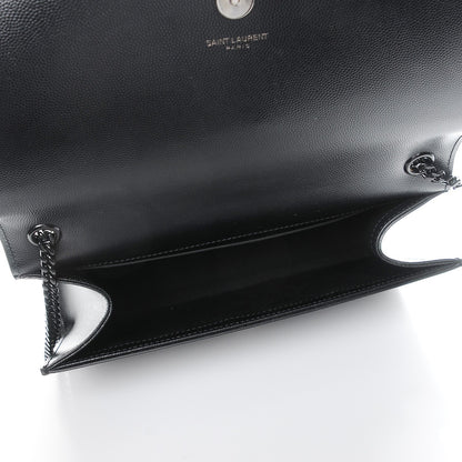 Saint Laurent Grain De Poudre Medium Classic Monogram Kate Satchel Black 7 of 7