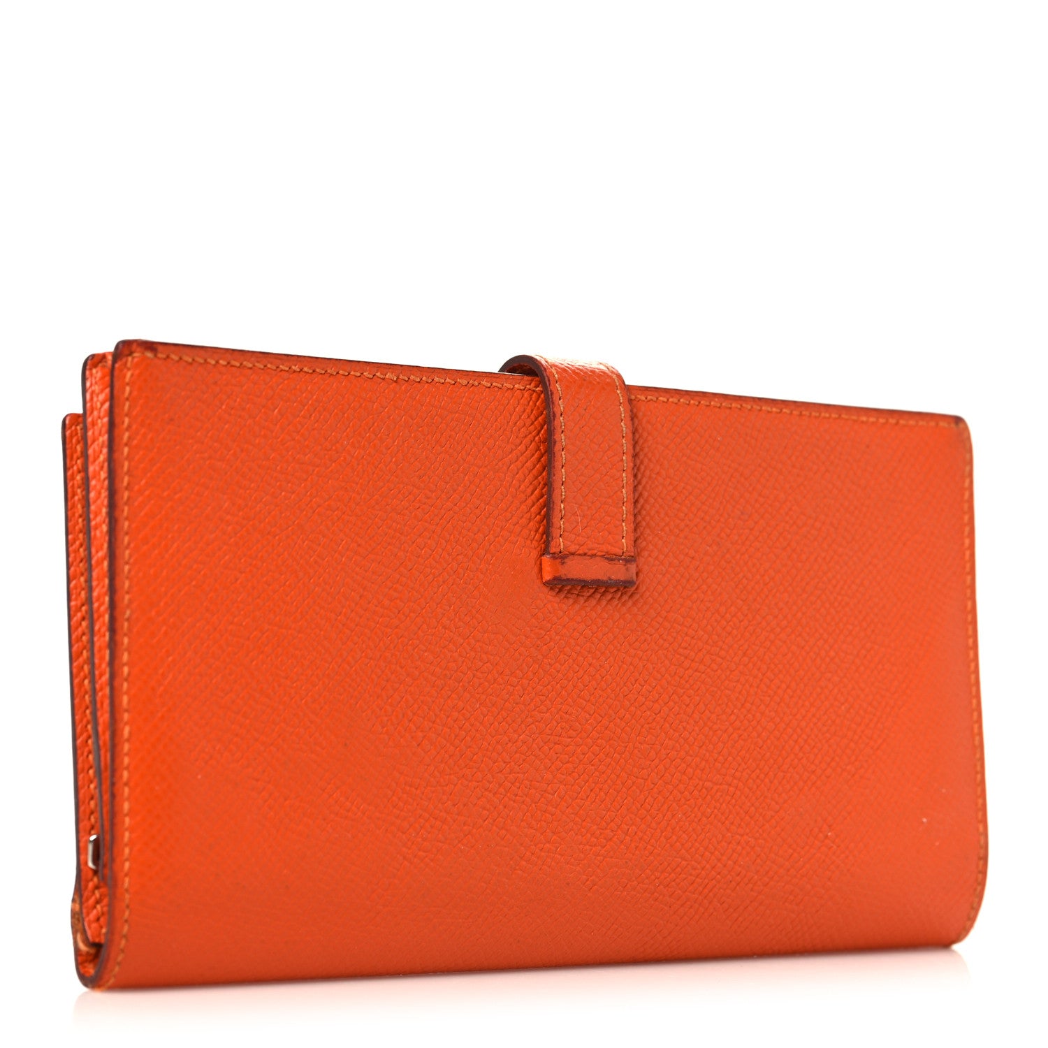 Hermes Epsom Bearn Gusset Wallet Orange 3 of 14