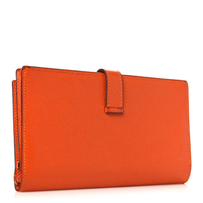 Hermes Epsom Bearn Gusset Wallet Orange 3 of 14